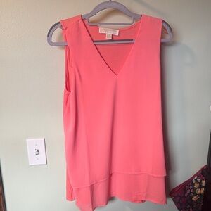 Michael Kors V-Neck Sleeveless Pink Blouse